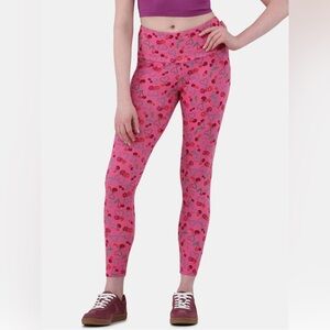 No Boundaries Pink Cherry Print Leggings